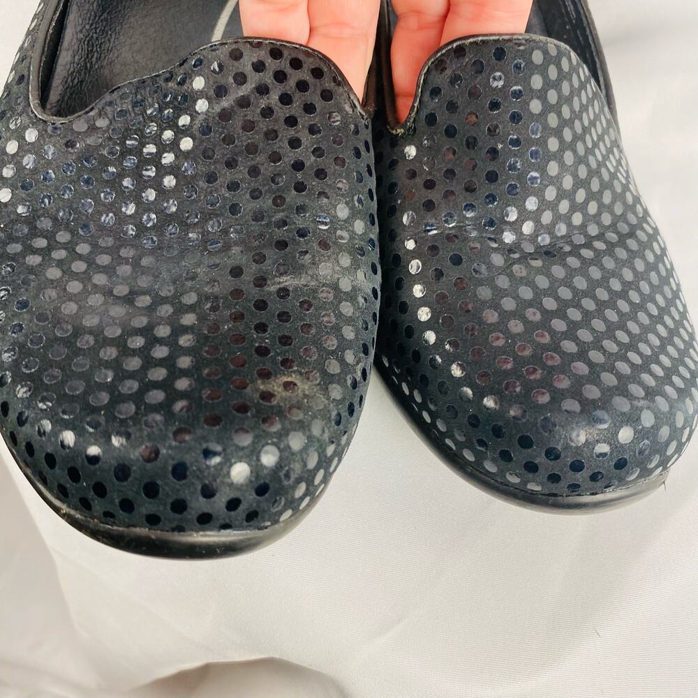 Dansko Black Polka Dot Olivia Flat Loafer Size 38 - Picture 3 of 10